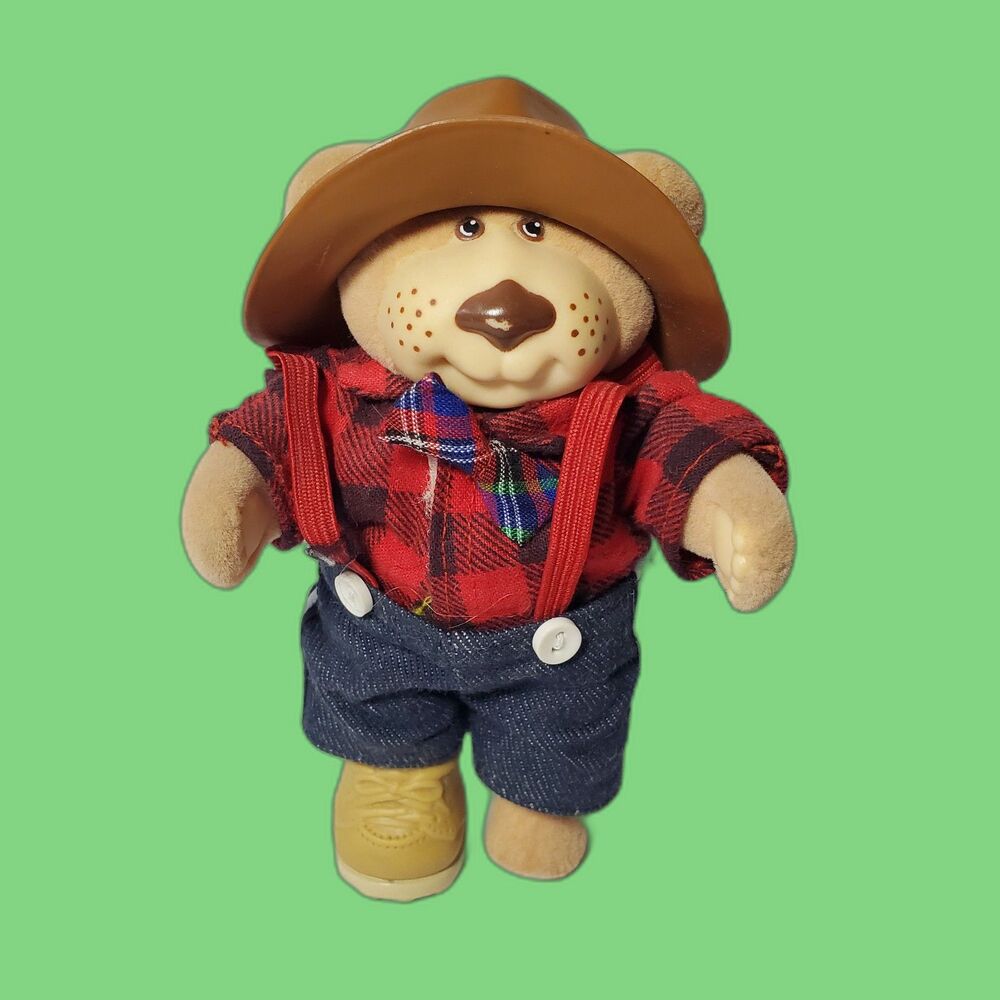 Furskin Teddy Bear Farrel Vintage 1980 Xavier Roberts Flocked Animal Figurine